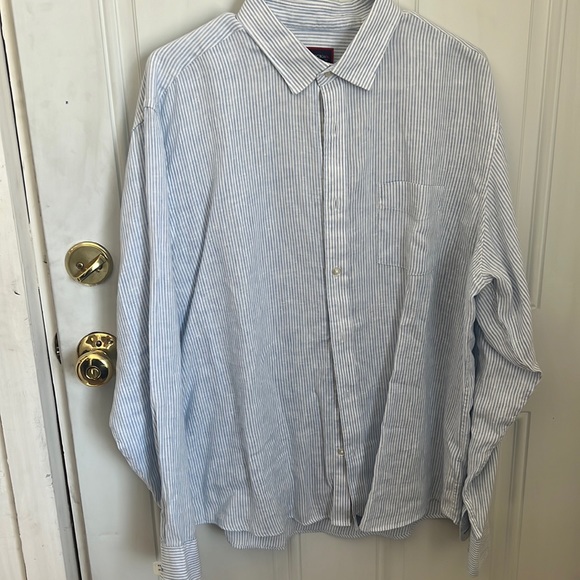 NEW Untuckit Blue Vignoles Long Sleeve Striped Button Up - Picture 1 of 6